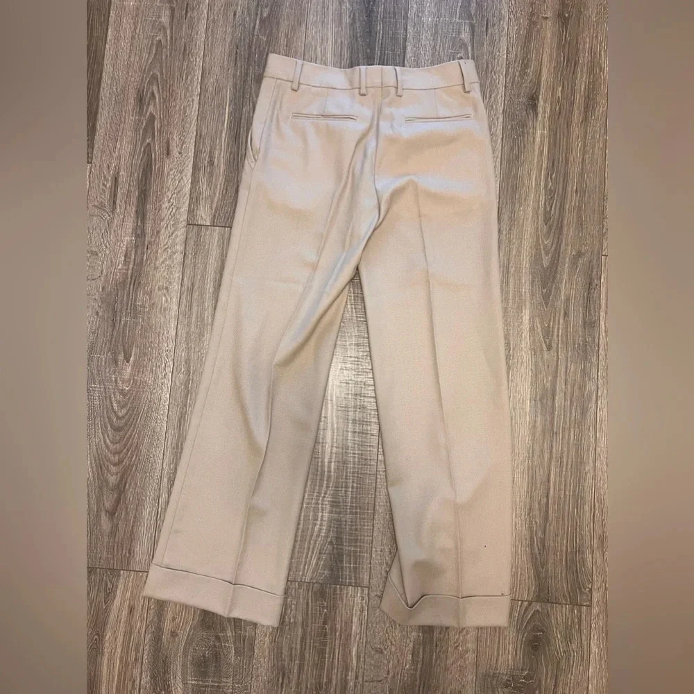 Viktor & Rolf Beige Tailored cuff trouser Pants Size 40 US10-12 Virgin Wool